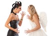 Devil and angel fighting