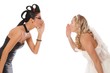 Devil and angel whispering