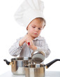 Photo: a funny boy is portraying a cook a funny boy is portraying a cook
