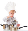 Photo: a funny boy is portraying a cook a funny boy is portraying a cook