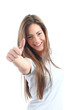 Beautiful woman with thumb up