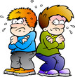 illustration of two enemies boys
