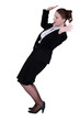 Businesswoman struggling to keep balance