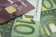 Economía, tarjeta de crédito, billetes de euro
