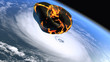 Cracked lava asteroid flying toward Earth