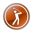 Illustration: Orange Glossy Button "Golfing" Orange Glossy Button "Golfing"