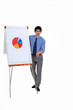 Man stood by flip-chart giving presentation