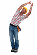 Laborer on white background