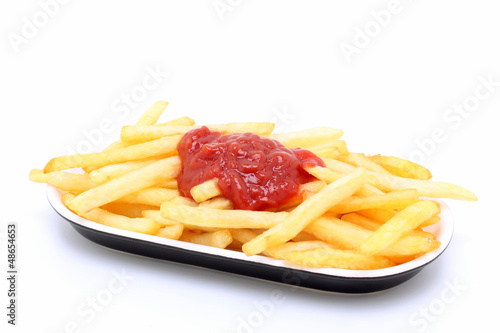 Photo: patate fritte su sfondo bianco patate fritte su sfondo bianco