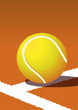 Tennismatch auf rotem Sandplatz