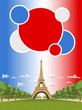 Colorful template with the Eiffel Tower in Paris