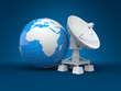 Satellite dish and earth. 3d
