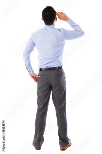 Photo: Rear view full body Asian businessman Rear view full body Asian businessman