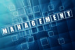 blue management in glass blocks