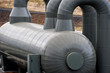 A pipeline in the heating geo thermal farm in Iceland