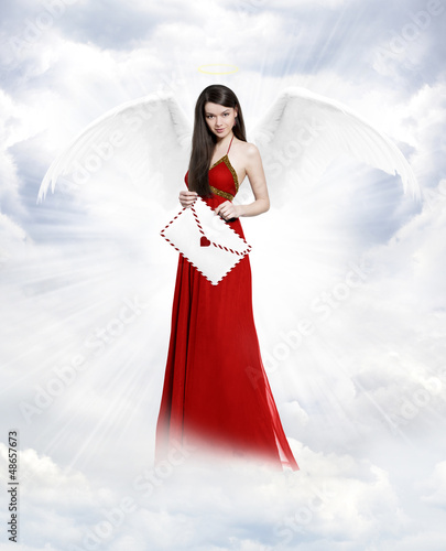 Photo: Love angel with letter Love angel with letter