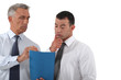 Businessman discussing a document
