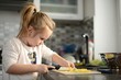 little girl cooking