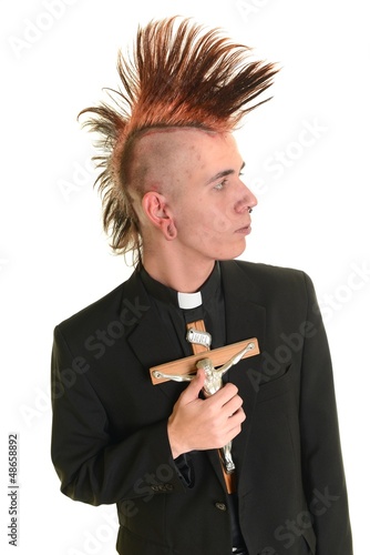 Photo: Happy young priest Happy young priest