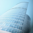 Modern blue office building corner