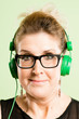 funny woman portrait real people high definition green backgroun