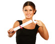 Beautiful woman student with diploma