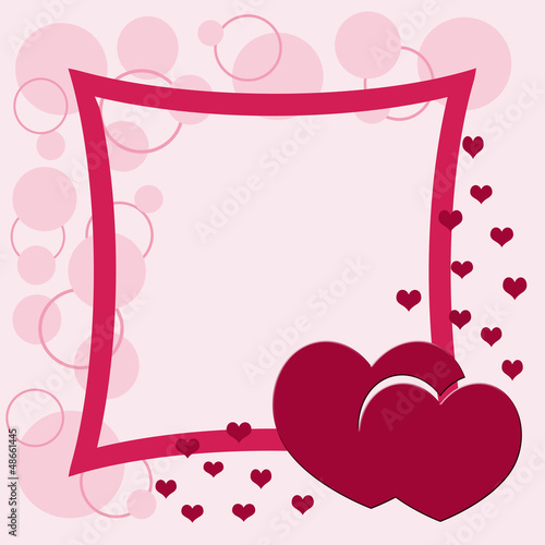 Illustration: Valentine frame with heart shape and circles decoration Valentine frame with heart shape and circles decoration