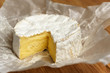 Camembert on a wooden board
