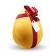 Golden Easter egg with ribbon