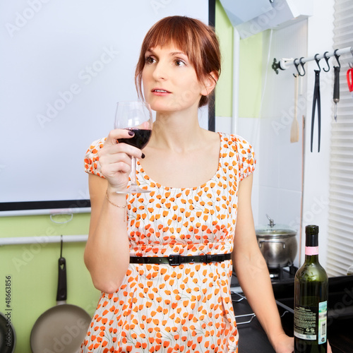 Photo: Woman Drink Wine Woman Drink Wine