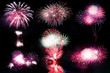 isolate Fireworks on a Black Sky