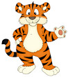 Illustration: Tiger, freundlich, winken Tiger, freundlich, winken