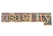 usability word in wood type