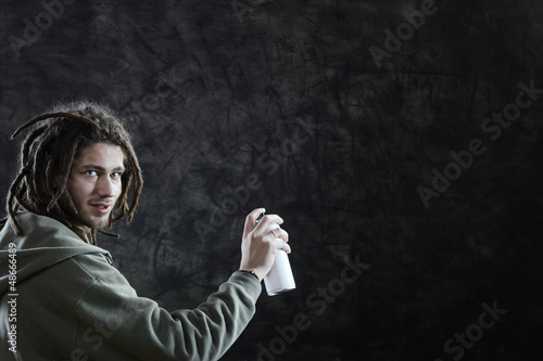 Photo: Graffiti artist with copyspace Graffiti artist with copyspace