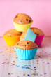 Homemade cupcakes with silicone molds
