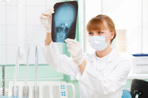 Photo: Female doctor with X-ray Female doctor with X-ray
