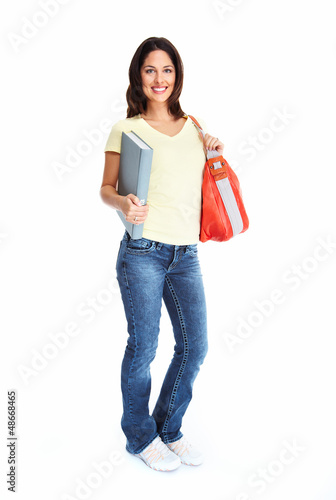 Photo: Young woman student with the book. Young woman student with the book.