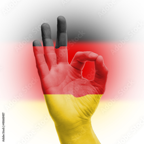  hand OK sign with German flag