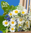 Sommerlicher Blumenstrauß mit selbst gepflückten Margeriten