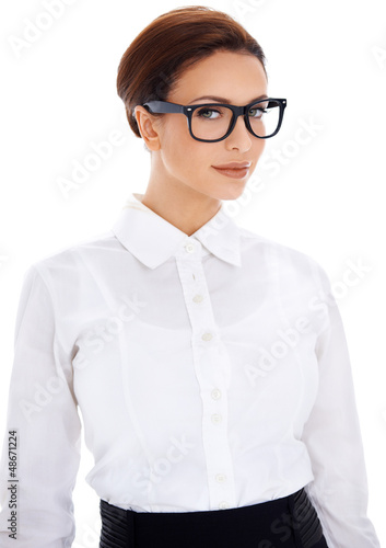 Photo: Beautiful businesswoman in glasses Beautiful businesswoman in glasses