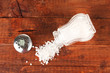Salt sprinkled on table