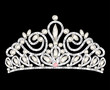 tiara crown women's wedding with white stones
