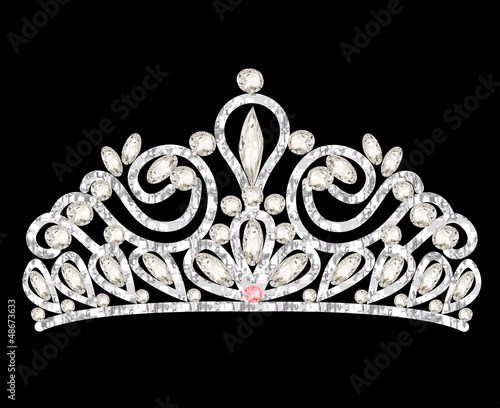 Illustration: tiara crown women's wedding with white stones tiara crown women's wedding with white stones