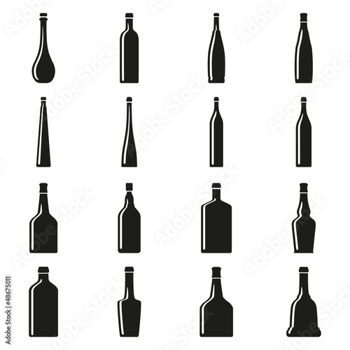Vector: Set of bottles. Vector illustration. Set of bottles. Vector illustration.