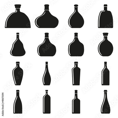 Vector: Set of bottles. Vector illustration. Set of bottles. Vector illustration.
