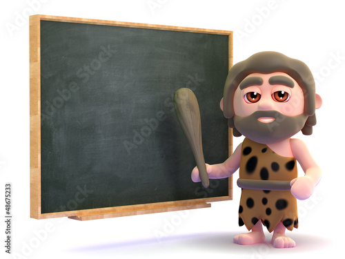 Illustration: Caveman loves education Caveman loves education
