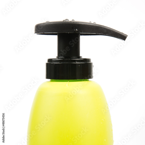 Photo: Close up of green shampoo bottle cap Close up of green shampoo bottle cap