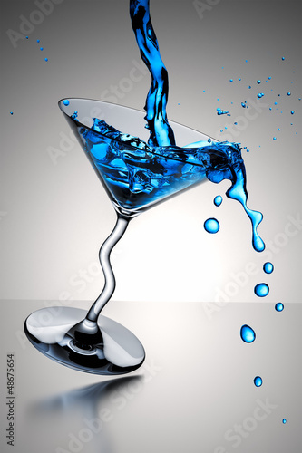 Illustration: cocktail glass splash cocktail glass splash