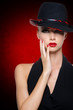 Photo : Beautiful glamour woman with bright sexy red lips Beautiful glamour woman with bright sexy red lips