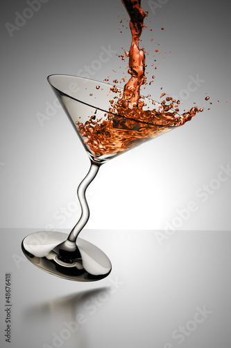 Illustration: cocktail glass splash cocktail glass splash